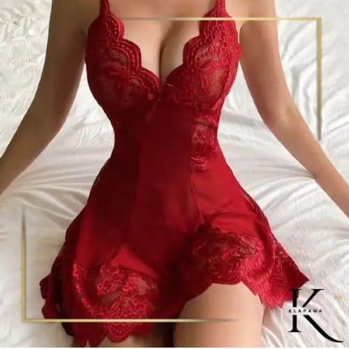 Camisón Lencería de Encaje Rojo - Baby Doll Sensual — imagen 1 de 3